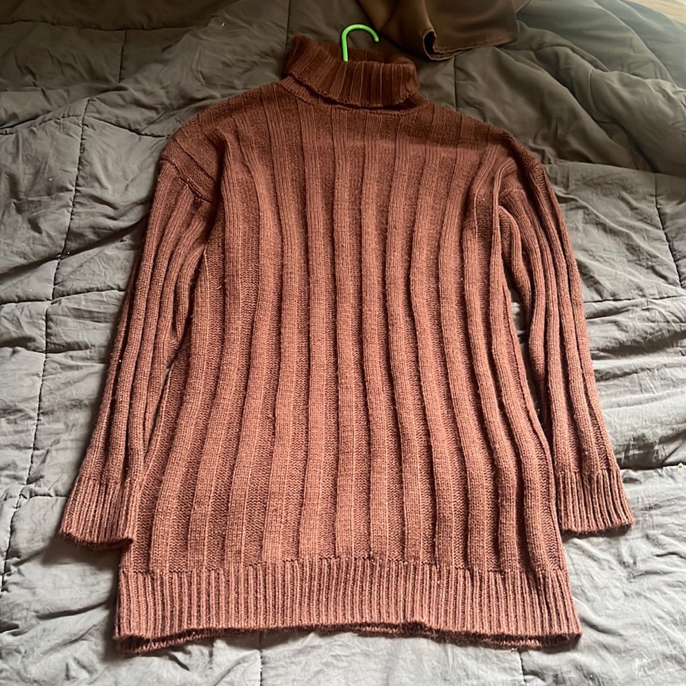 Brown fall turtleneck sweater dress NWOT